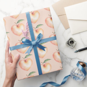 Zoet als een Perzik Hart Verjaardag Cadeaupapier