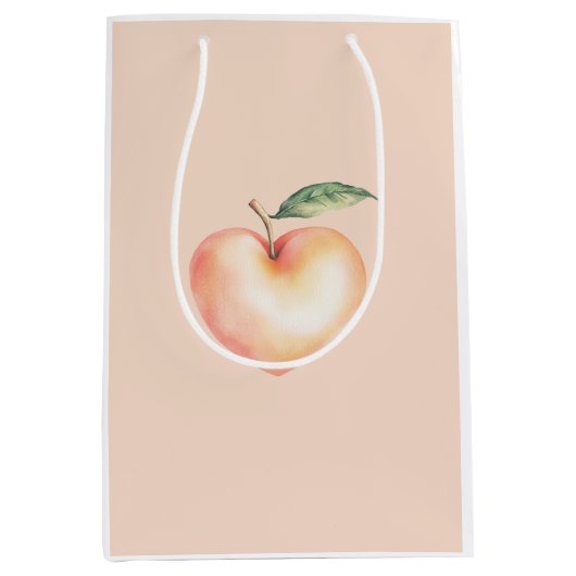 Zoet als een Perzik Hart Verjaardag Medium Cadeauzakje (Voorkant)