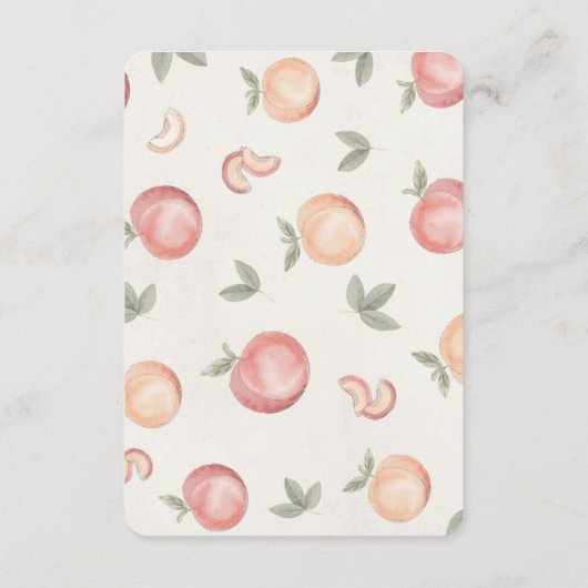 Zoet als een perzik luier loterij uitnodiging invo informatiekaartje (Achterkant)