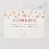 Zoet als een perzik luier loterij uitnodiging invo informatiekaartje (Voorkant)