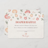 Zoet als een perzik luier loterij uitnodiging invo informatiekaartje (Voorkant / Achterkant)