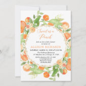 Zoet als een perzik meisje baby shower kaart (Voorkant)