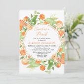 Zoet als een perzik meisje baby shower kaart (Staand voorkant)