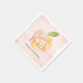 Zoet als een perzik meisje roze verjaardag servet (Hoek)