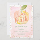 Zoet als een perzik roze meisje verjaardag kaart (Voorkant)
