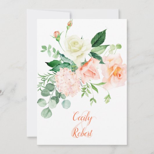 Zoet als een perzik Rozen bruiloft Kaart (Voorkant)