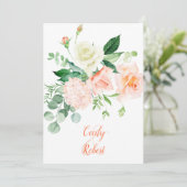 Zoet als een perzik Rozen bruiloft Kaart (Staand voorkant)