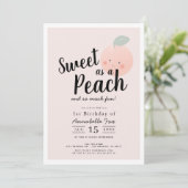 Zoet als een perzik Schattige Kawaii Meisje 1e Ver Kaart (Staand voorkant)