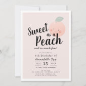 Zoet als een perzik Schattige Kawaii Meisje Verjaa Kaart (Voorkant)