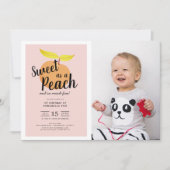 Zoet als een perzik Schattige meisje Photo1st Verj Kaart (Voorkant)