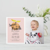 Zoet als een perzik Schattige meisje Photo1st Verj Kaart (Staand voorkant)