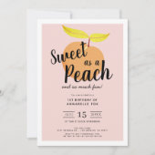 Zoet als een perzik Schattige Retro Meisje 1e Verj Kaart (Voorkant)