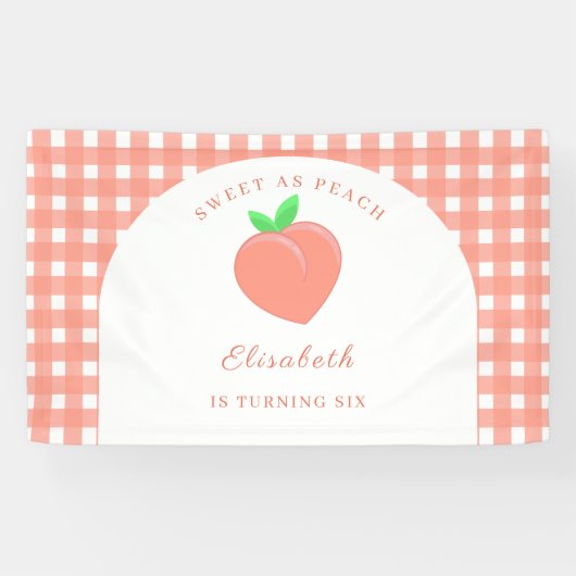 Zoet als een perzik verjaardag spandoek (Horizontaal)