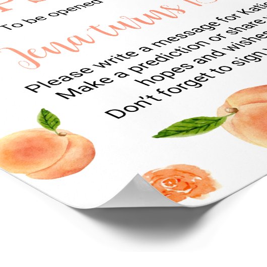 Zoet als een perzik Verjaardag Tijd Capsule Poster (Hoek)