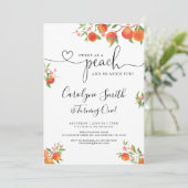 Zoet als een perzik verjaardag uitnodiging (Staand voorkant)