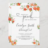 Zoet als een perzik verjaardag uitnodiging (Voorkant / Achterkant)