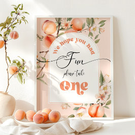 Zoet als een perzik We hopen dat je leuke verjaard Poster