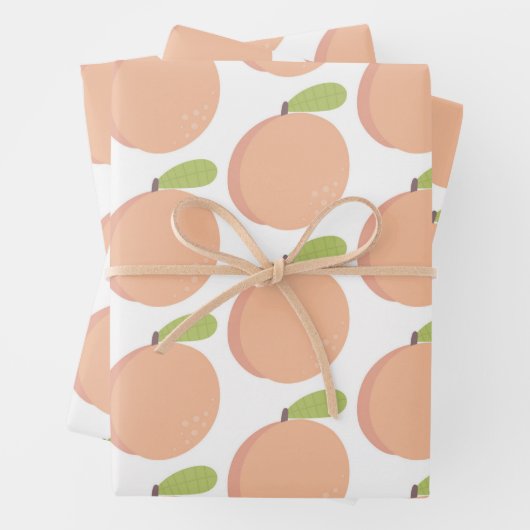 Zoet als een perzikbloesem Peachy Verjaardag Inpakpapier Vel (In situ)
