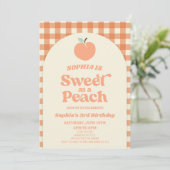 Zoet als een perzikfruit Sinaasappel roze verjaard Kaart (Staand voorkant)