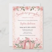 Zoet als een pompoen roze bloemenmeisje Baby showe Kaart (Voorkant)