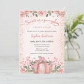 Zoet als een pompoen roze bloemenmeisje Baby showe Kaart (Staand voorkant)