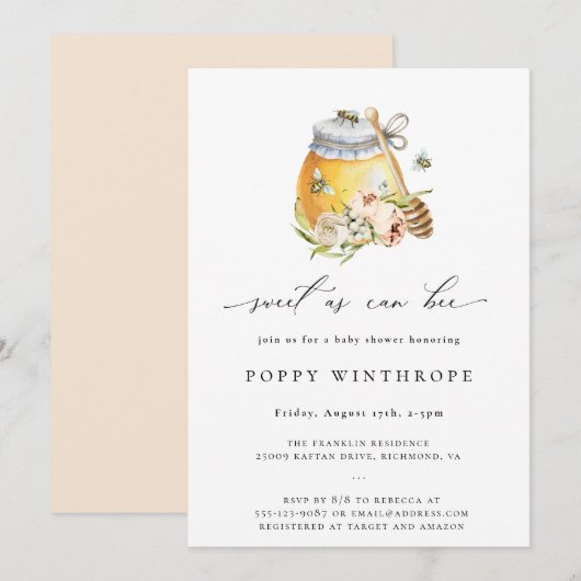 Zoet als een uitnodiging tot het indienen van Baby (Voorkant / Achterkant)