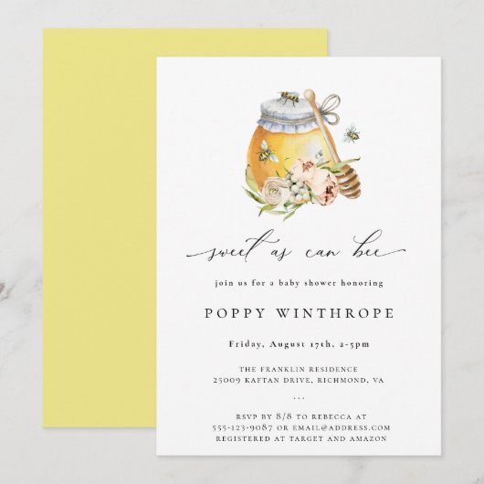 Zoet als een uitnodiging tot het indienen van Baby (Voorkant / Achterkant)