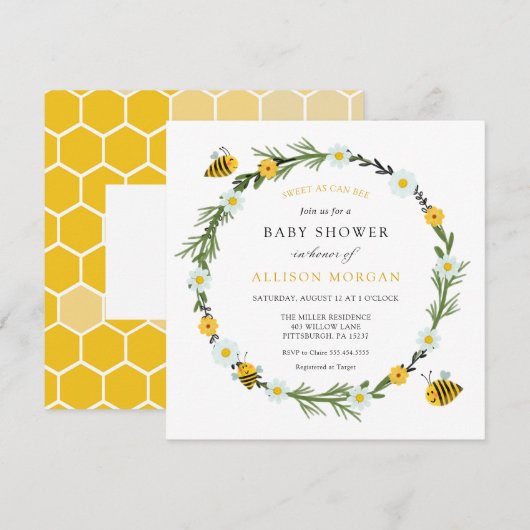 Zoet als een uitnodiging tot het indienen van Baby (Voorkant / Achterkant)