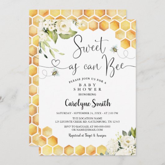 Zoet als een uitnodiging tot het indienen van Baby (Voorkant / Achterkant)