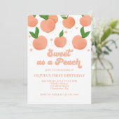 Zoet als een uitnodiging voor een peach Birthday (Staand voorkant)