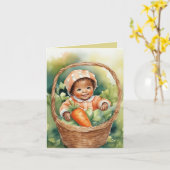 Zoet als een wortel: Eerste Verjaardag Bash Kaart (Gele Bloem)