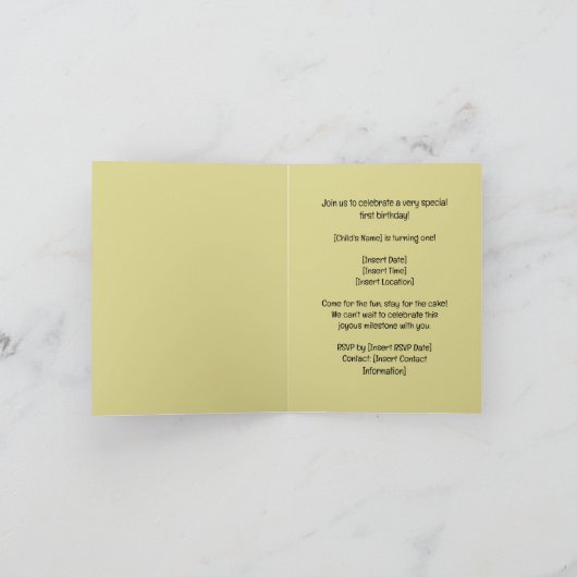 Zoet als een wortel: Eerste Verjaardag Bash Kaart (Binnen)