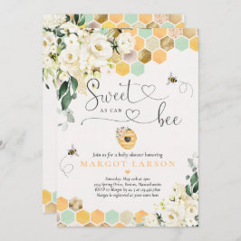 Zoet als Greenery White Floral Baby shower Kaart