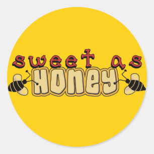 Zoet als Honey Tshirts en geschenken Ronde Sticker