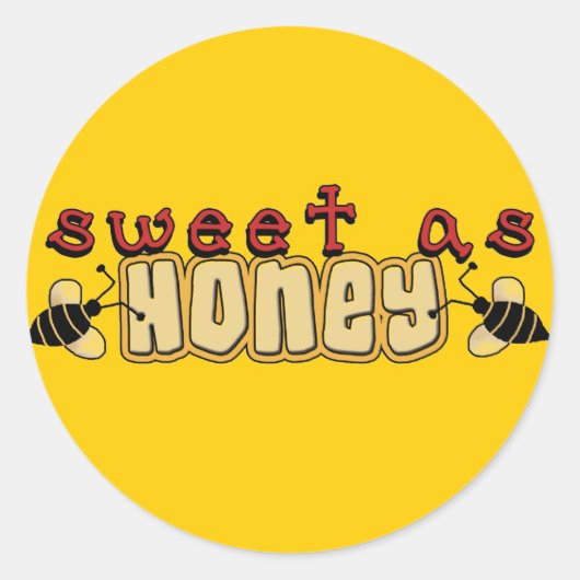 Zoet als Honey Tshirts en geschenken Ronde Sticker (Voorkant)