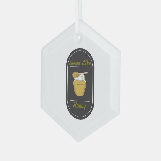 Zoet als honing glas ornament (Voorkant links)