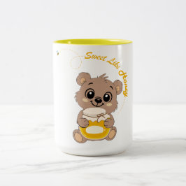 Zoet Als Honing Mooie Kawaii Beer met Honing Pot Tweekleurige Koffiemok