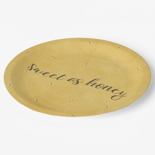 Zoet als honing papieren bordje (Gekanteld)