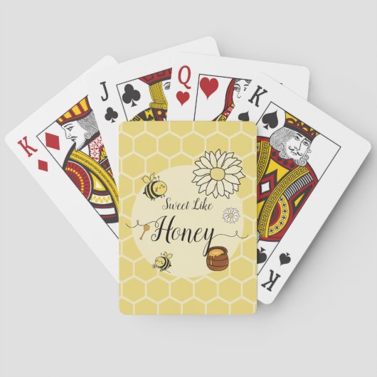 Zoet Als Honing Schattige Bij Pokerkaarten (Achterkant)