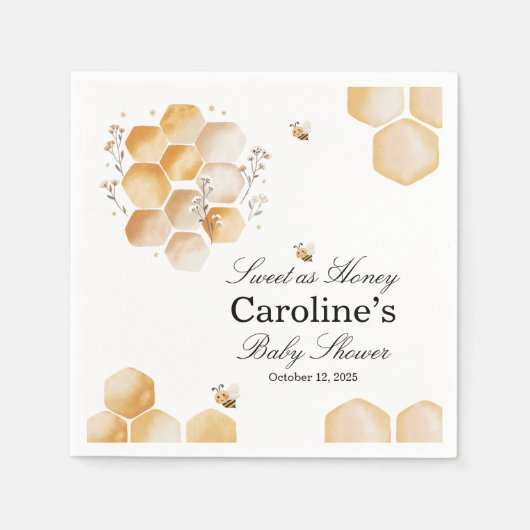Zoet als honingbij Baby shower servetten (Voorkant)
