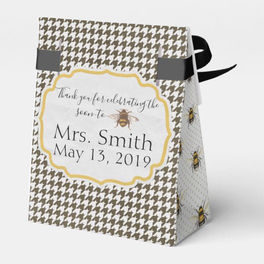 Zoet als honingbijen - Black & White Favor Boxes Bedankdoosjes (Achterkant)