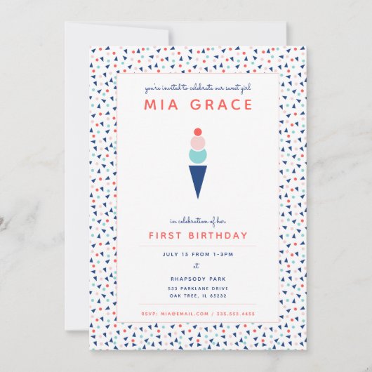 Zoet als ijsjes uitnodiging (Voorkant)