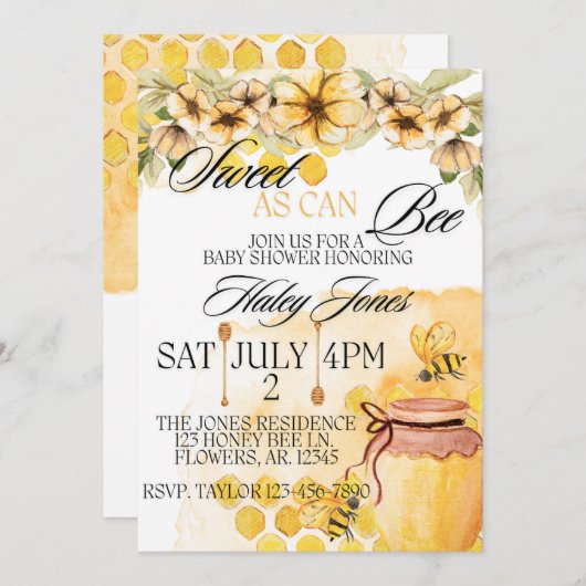 Zoet als je kunt uitnodigen kaart (Voorkant / Achterkant)