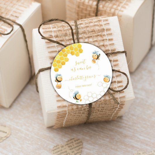 Zoet als kan 1e verjaardag zijn ronde sticker