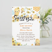 Zoet als kan Baby shower geel Kaart (Staand voorkant)