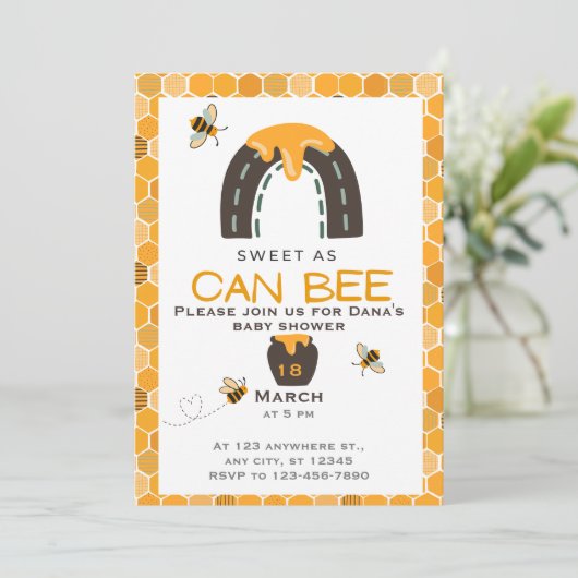 Zoet als kan, Baby shower Kaart (Staand voorkant)