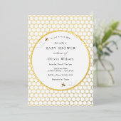 Zoet als kan Bee Baby shower Folie Uitnodiging (Staand Voorkant)