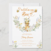 Zoet als kan Bee Bloemen Schattige Baby shower Kaart (Voorkant)