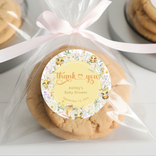 Zoet als kan Bee Bumble Bee Baby shower Dank u Ronde Sticker