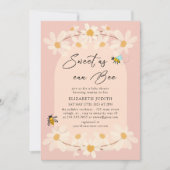 Zoet als kan Bee Floral Daisy Baby shower Kaart (Voorkant)